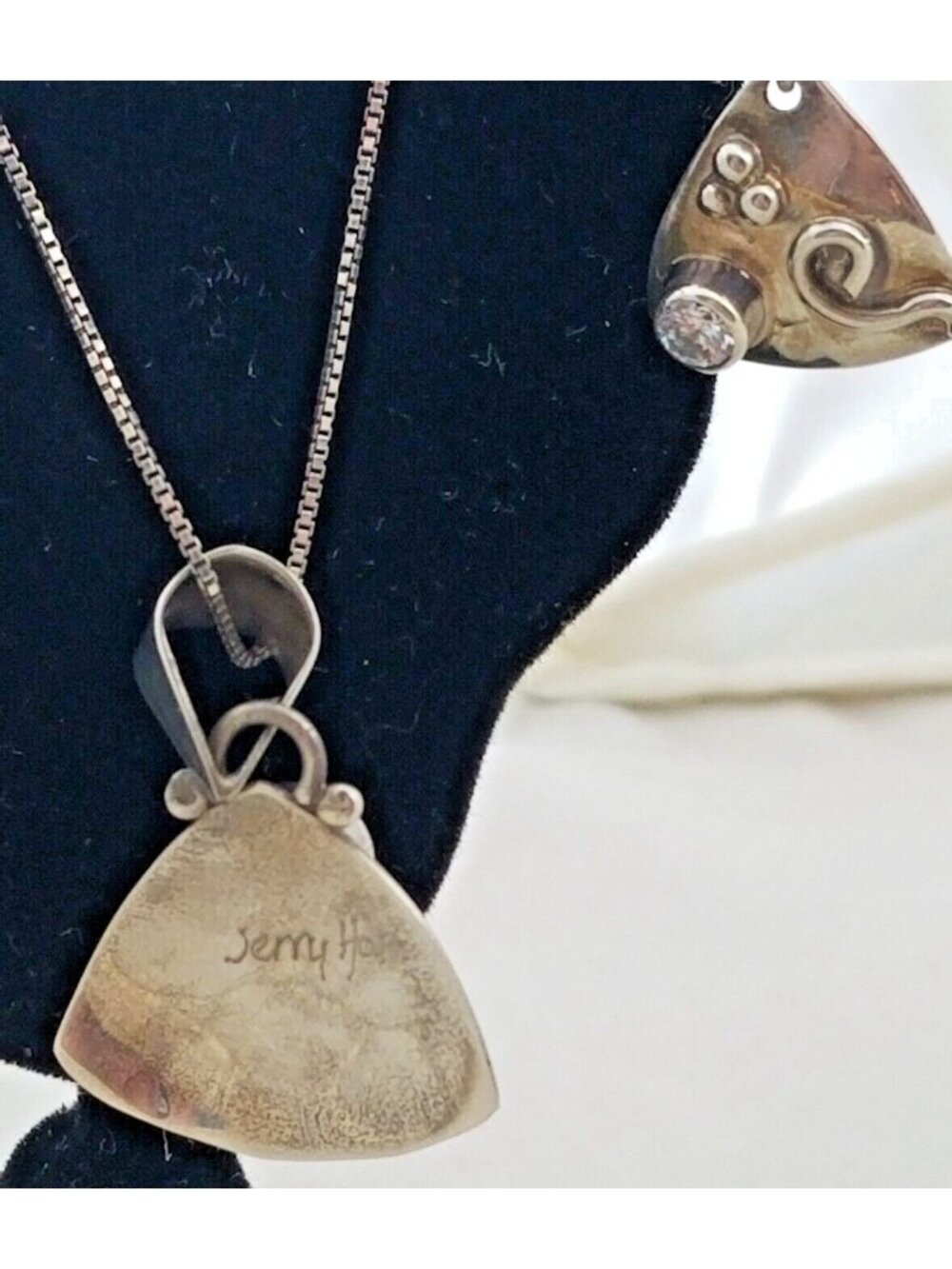 Necklace Earrings Set Round Lab Diamonds 16" Silver Chain weight 10 Gr Jewelry - Picture 6 of 16